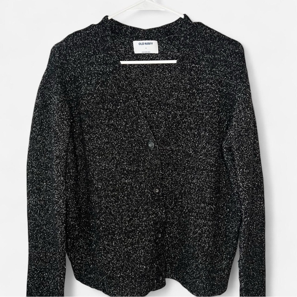 Old Navy Charcoal and White Knit Sweater